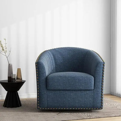 Swivel Accent Chair Armchair, Modern Round Single Sofa Seating Comfy Reading Barrel Chairs for Living Room Bedroom (Beige, Set o