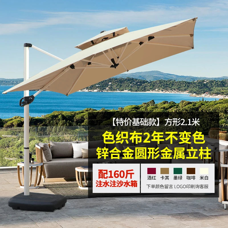 Outdoor Parasol Garden Umbrella Villa  Balcony Awning Outdoor  Stand Large Roman