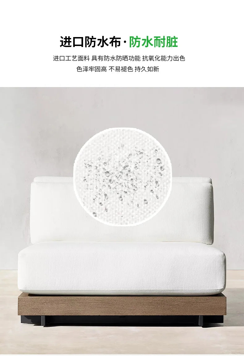 Nordic, outdoor, sofa, hotel, coffee table, outdoor, open-air, villa, solid wood, sofa, combination, courtyard, furniture