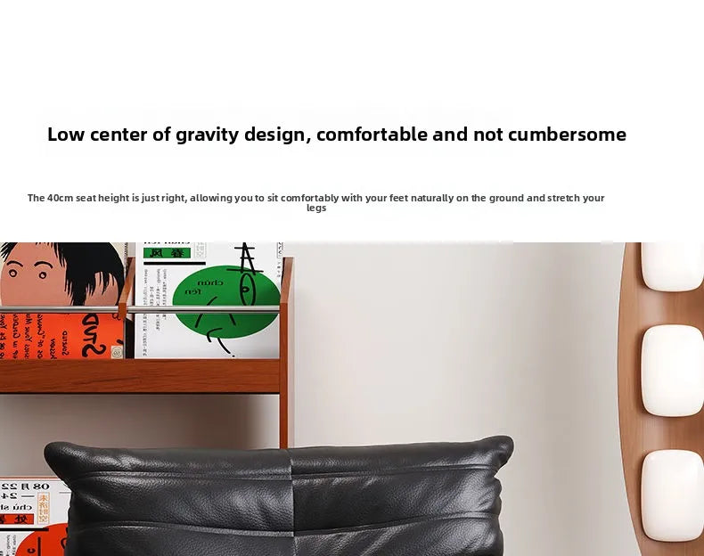 Caterpillar leather sofa togo lazy sofa can lie down and sleep modern light luxury single recliner living room sofa