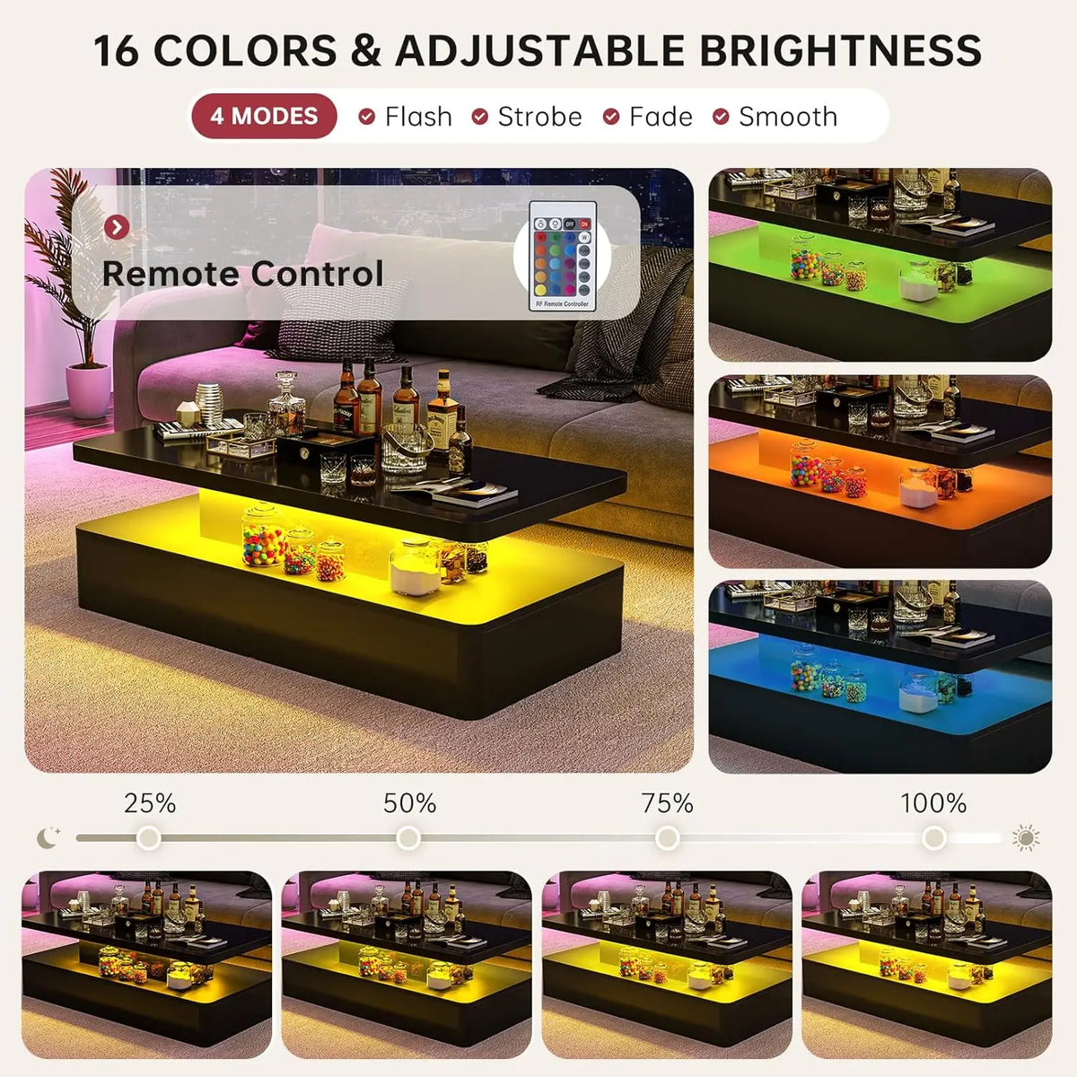 Modern LED Coffee Table, 40