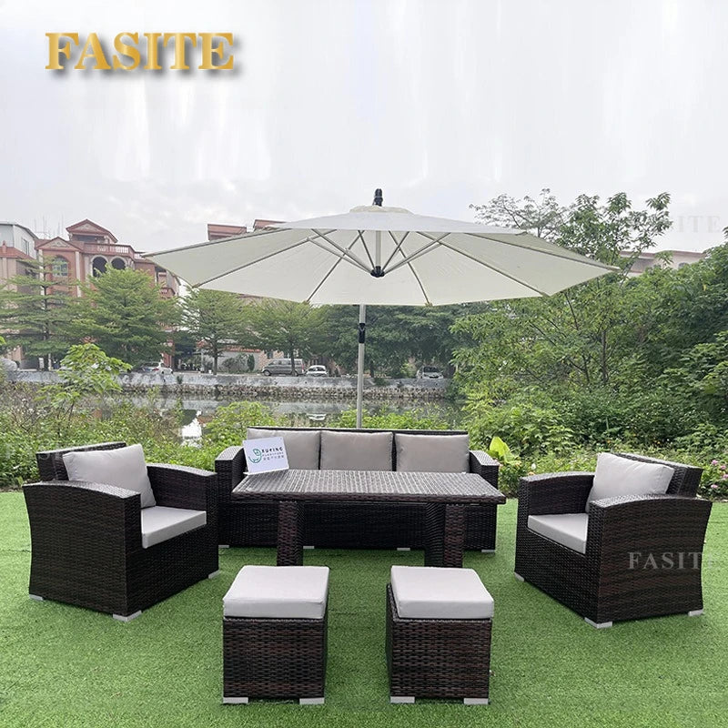 Garden outdoor beach rattan weaving leisure sofa chair outdoor furniture outdoor three-person rattan chair sofa