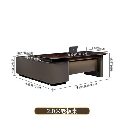 Filing Cabinet Luxury Large Computer Tables Modern Minimalist Executive Manager President Table Office Combination Furniture