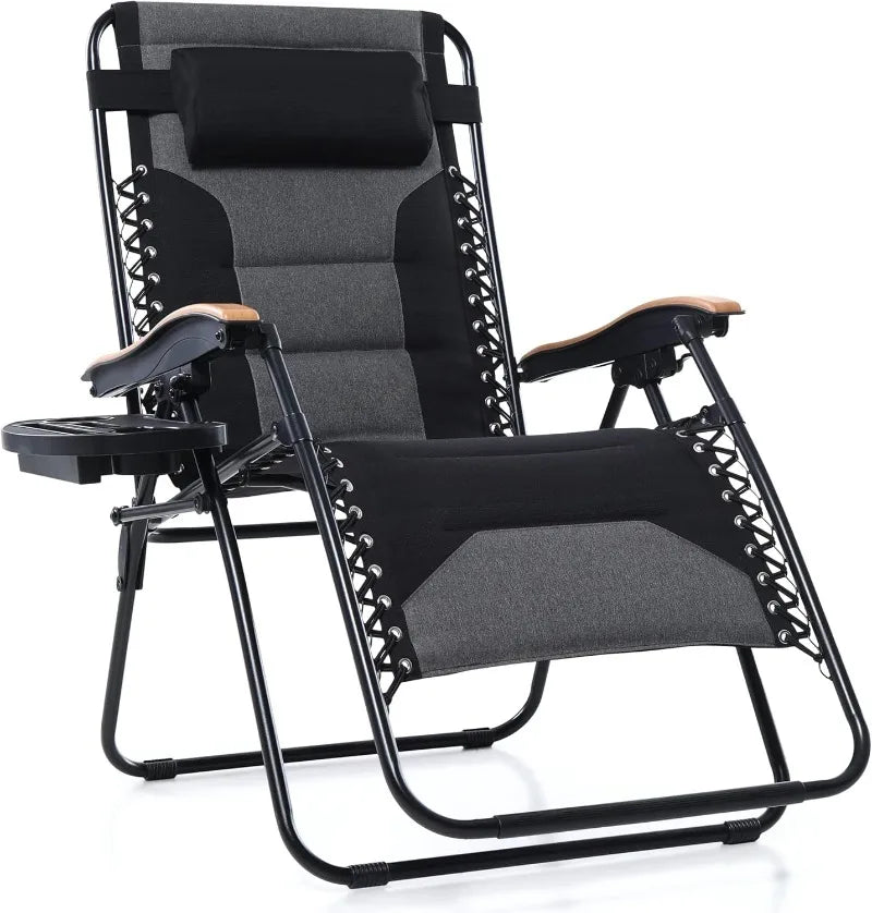 XXL Oversized Padded Zero Gravity Chair, Foldable Patio Recliner, 30
