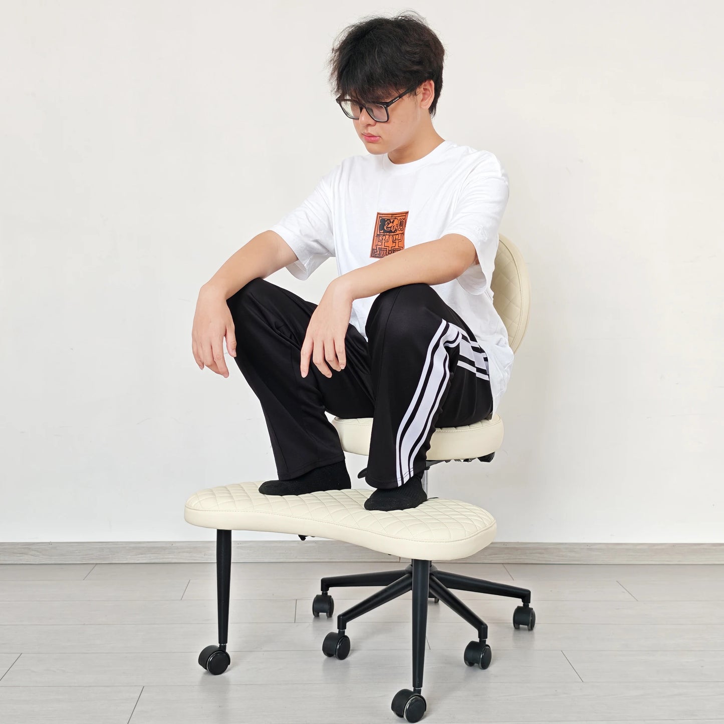 Cross Legged Chair - Meditation Chair With Wheels  ADHD Chair Height Adjustable Seat  Adjustable Footstool