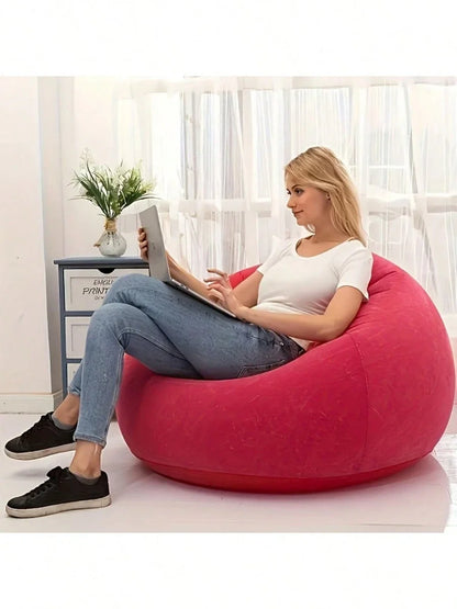Inflatable Soybean Bag Chair - Soft/Comfortable Lazy Seat for Living Room/Office/Outdoor Camping (Father's Day Gift)