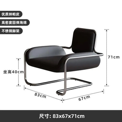 stainless steel special-shaped convex chair light luxury minimalist living room reception leisure single sofa chair