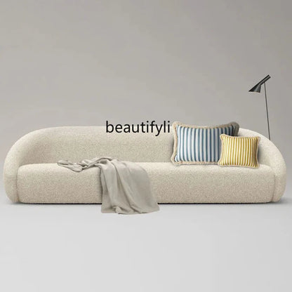 Italian minimalist large curved sofa living room small apartment light luxury designer fabric sofa