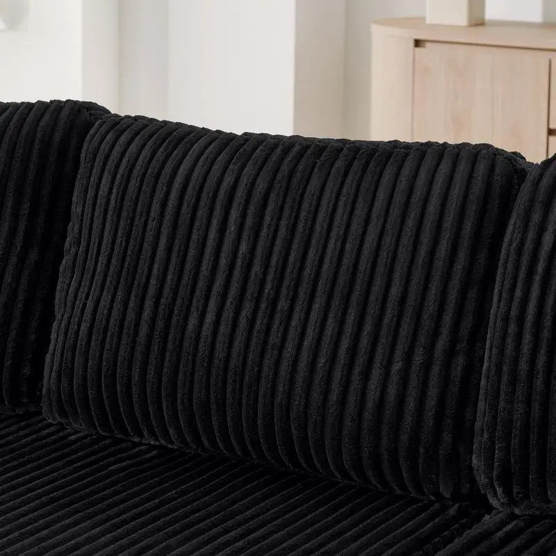U-Shaped Modular Sectional Sofa, Compressed Modern Minimalist Corduroy Couch, Sleeper Sofa for Living Room and Bedroom, Comfy
