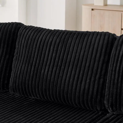 U-Shaped Modular Sectional Sofa, Compressed Modern Minimalist Corduroy Couch, Sleeper Sofa for Living Room and Bedroom, Comfy