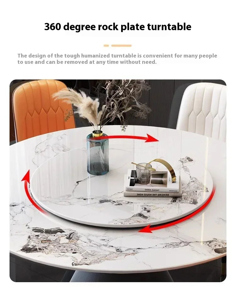 Round Sliding Table Luxury Table Stainless Steel Kitchen Islands Transparent Mesa Comedor Garden Furniture Sliding Dining Wash