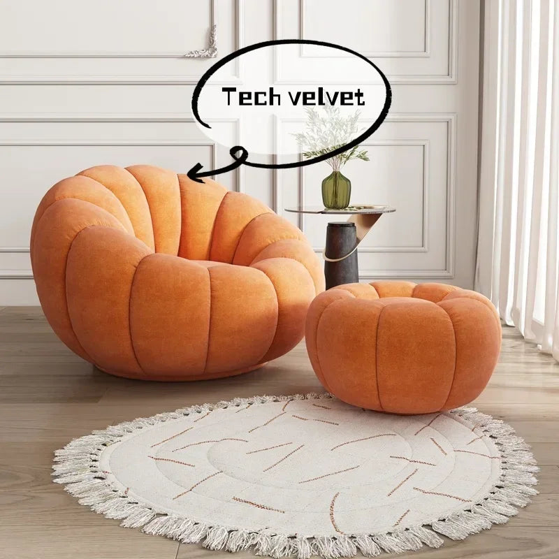 Modern Living Room Sofa Lambswool Pumpkin Sofa Chair Creative Home Balcony Swivel Lounge Chair Fitting Room Bedroom Single Sofas