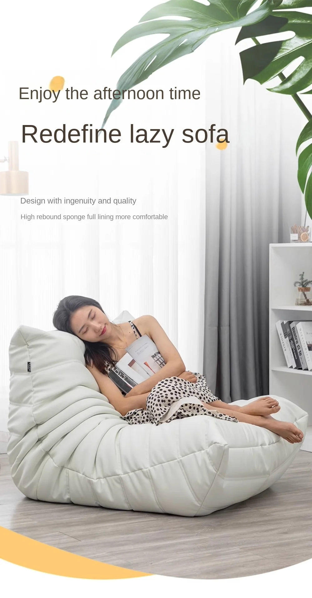 Lazy sofa, togo caterpillar sofa, light luxury, simple Internet celebrity creative chair, suede freehand space recliner