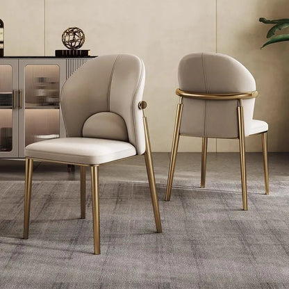 Italian Dining Chair Home Nordic Backrest Chair High-end Restaurant Stool Hotel Modern Simple Light Luxury Stainless Steel Chair