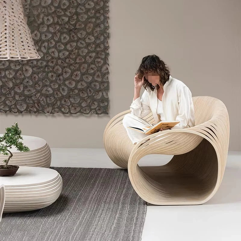 Luxury Design Showroom Display Furniture Designer Furniture Single Sofas Wood Art Chair Italy for Home Hotel