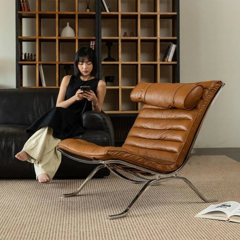 MOMO Sofa Chair Minimalist Light Luxury Senior Sense Of Living Room Antique Style Designer Sofa Chair Lazy Leisure Lounge Chair