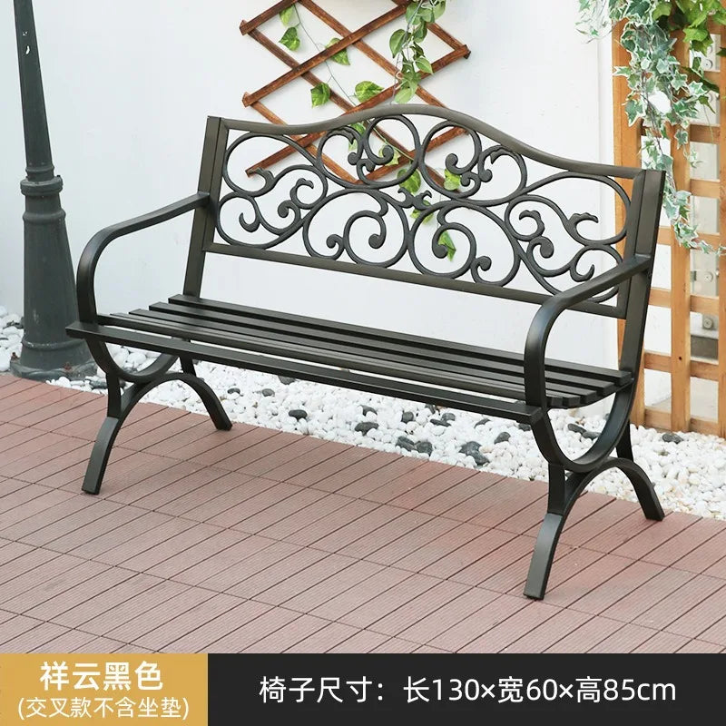 Practical Rustic Waterproof Furniture Cast IronBackrest  Iron Public Leisure Seating Metal Outdoor Garden Patio Park Bench
