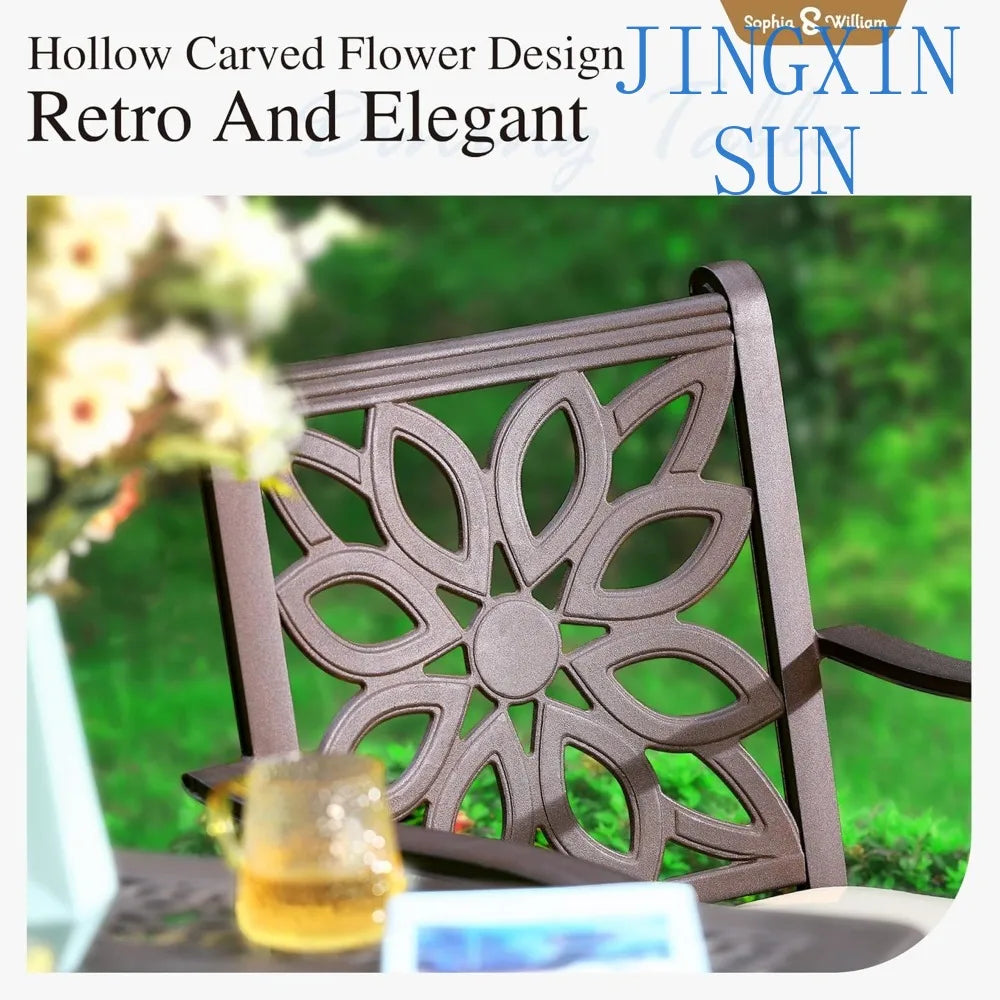 Sophia & William Cast Aluminum Patio Bar Chairs Set of 2, Bar Height Swivel Outdoor Bar Stools Chairs, Counter Height Outdoor Ba