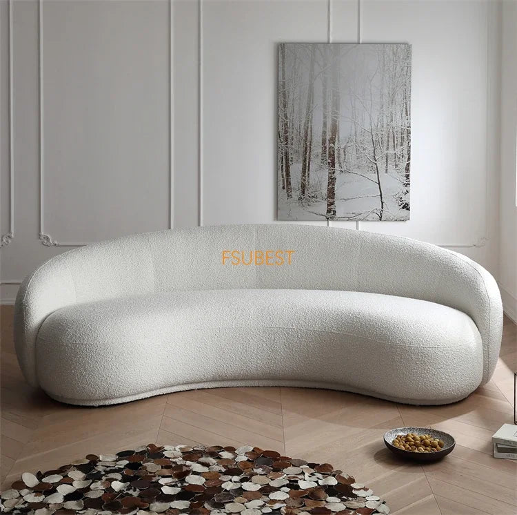 Round Teddy Sofa Lounge Nut Circle Curved Couch White Modern Sofas Chaise Lounge Nordic Style Canape  Living Room Furniture