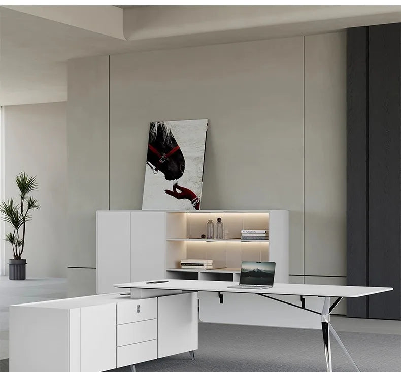 Simple and light luxury office desk and chair combination President's table Manager table Large desk office