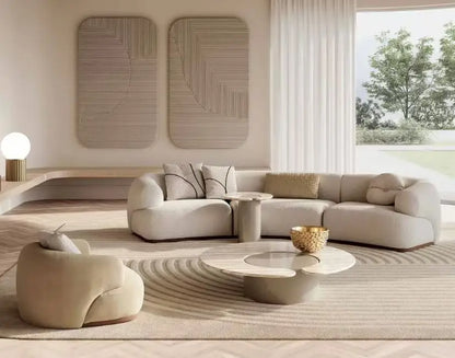 A38 Living room Italian minimalist light luxury fabric sofa cream style special-shaped, soft decoration, exhibition hall sofa gr