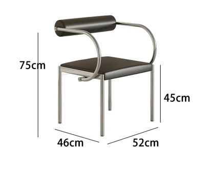 Art Design Simple Dining Chair, Retro Style, Stainless Steel Internet Celebrity Makeup Chair, Living Room Shop Decoration Chair