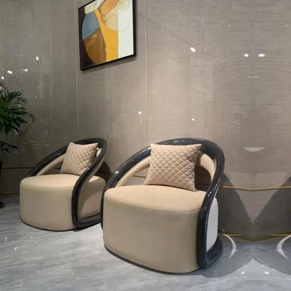Italian style living room small chairs office and guest rooms single sofa chairs rotatable genuine leather leisure chairs