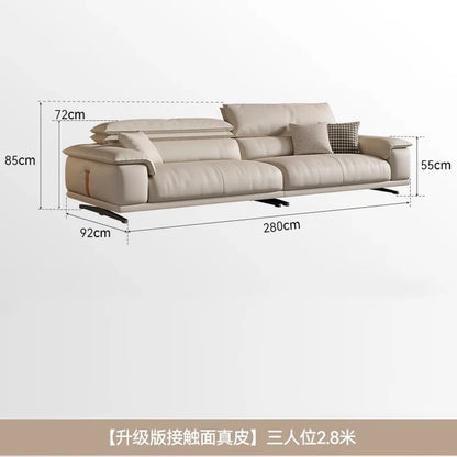 Decoration Genuine Leather Italian Living Room Sofa Luxury Lounge Designer Minimalist Sofas home Modern Family Muebles Furniture