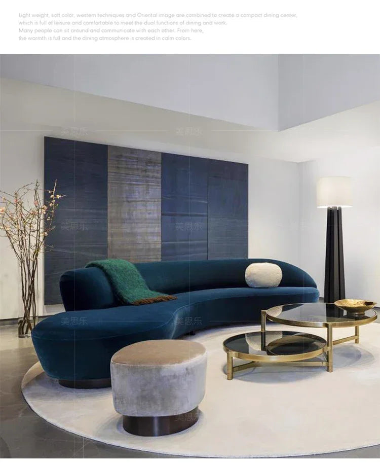 yA38 Modern simple light luxury curved fabric sofa, reception negotiation hall beauty salon semicircular combination