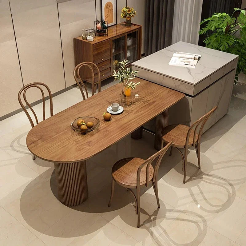 Modern simple household solid wood island dining table