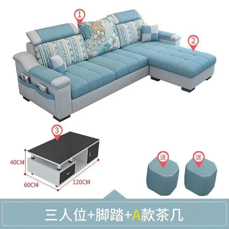 Living room, simple, modern, rental room, three people, removable and washable, small apartment, Nordic