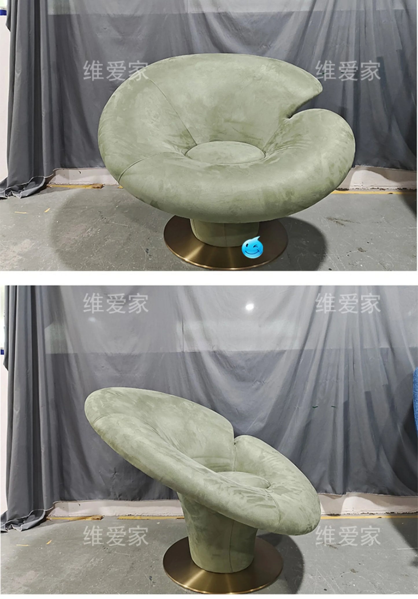 Modern designer special-shaped fiberglass, hotel light luxury art leisure petal single reclinerAA