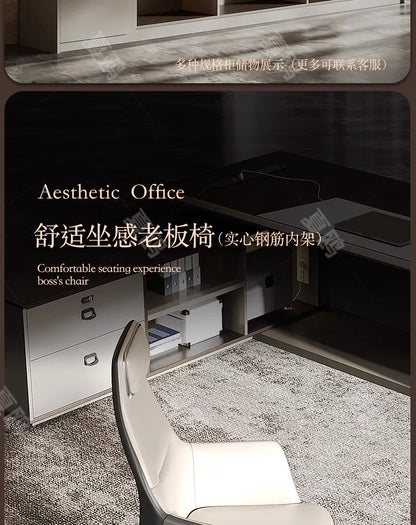 High Quality Light LuxuryOffice Desk Boss L Shaped Work Manager Computer Desks Executive Shelf Escritorio Oficina Furniture