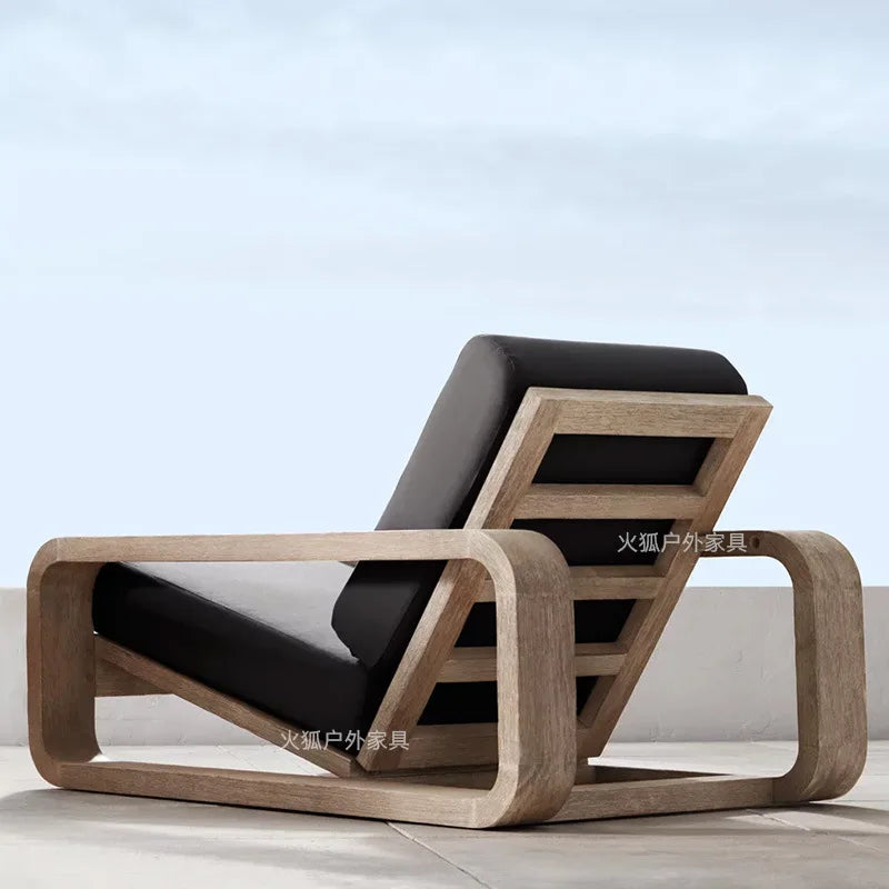 Outdoor teak sofa coffee table industrial style hotel villa balcony courtyard open-air outdoor rain protection leisure furniture