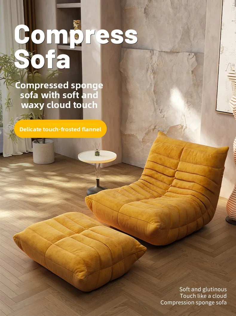 Vacuum compression sofa Full sponge Internet celebrity Caterpillar lazy Compressino sofa Balcony single chair