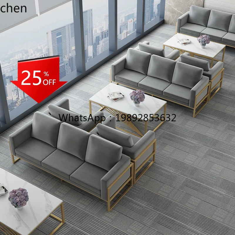 Lobby Sofa Chair Leisure Rest Area Meeting Reception Booth Sofa Table and Chair