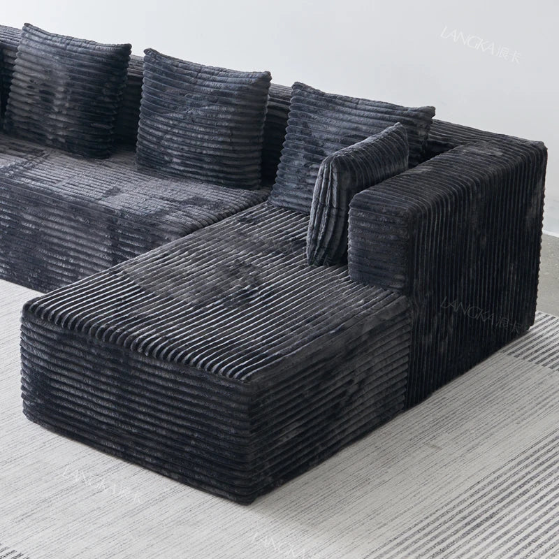 Oversized Boneless Double Lounge Sofa Chair Compressed Sectional Cloud Couch Corduroy L Shape Sofa Bed Couch Divano Da Soggiorno