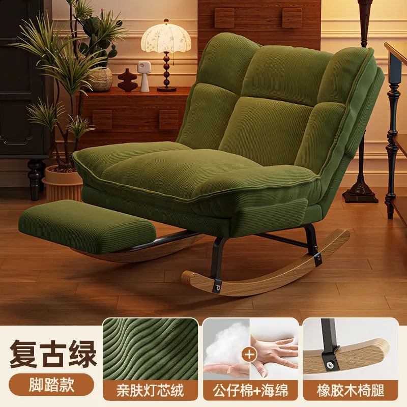 Lazy sofa reclining and sleeping rocking chair household balcony leisure reclining chair living room bedroom single sofa chair
