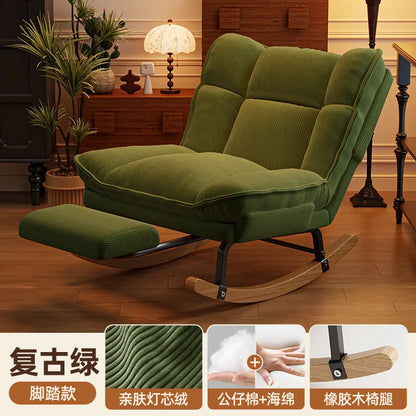 Lazy sofa reclining and sleeping rocking chair household balcony leisure reclining chair living room bedroom single sofa chair