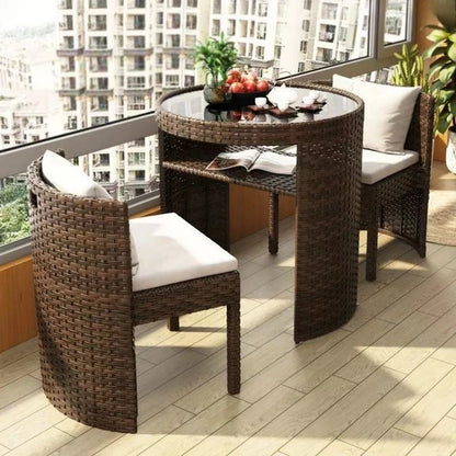 Balcony leisure table and chair combination, rattan chair three-piece set