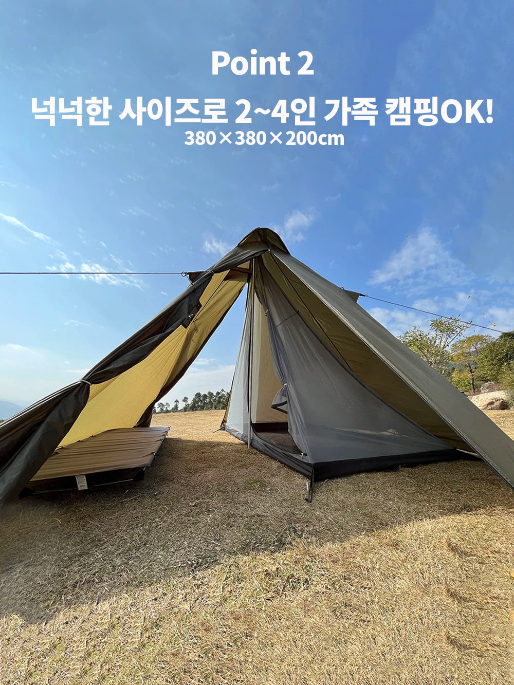 4 Season Hot Tent with Stove Jack Winter Teepee Tent Waterproof Camping Tipi Tent for 2 3 4 Person Outdoor Bushcraft Hiking