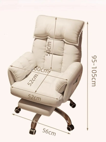 Computer Chair Office Backrest Lazy Sofa Chair Bedroom Reclining Seat Adjustable E-sports Chair Office Furniture with Footstool