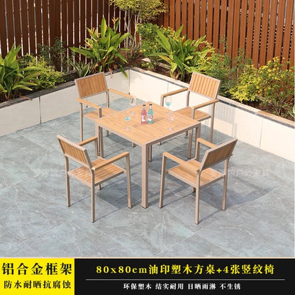 Courtyard table and chair outdoor balcony waterproof and sunscreen garden outdoor leisure table and chair combination