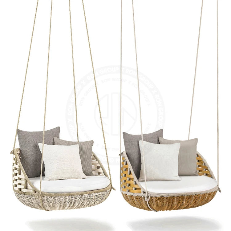 High Quality Wholesale Outdoor Garden Furniture Single Seating Tree Reclining Rattan Chairs Hammock Swing Egg Patio Chair