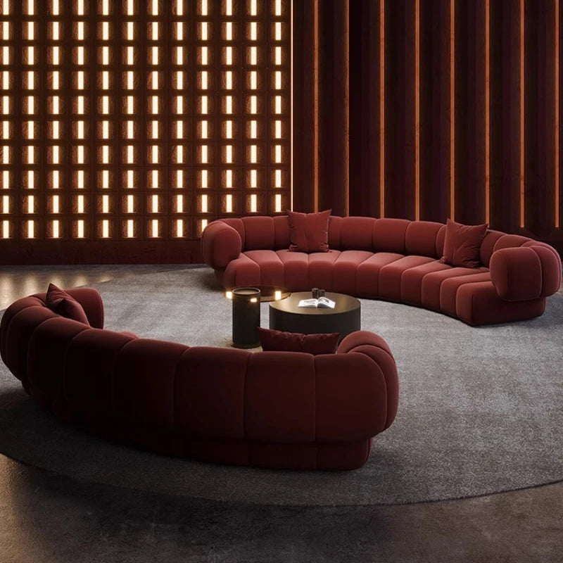 Minimalist Red Living Room Sofas Oversized Classic Modern Curved Living Room Sofas Nordic Soft Couch Wohnzimmer Furniture Home