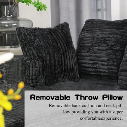 Relax in Comfort  Cloud-Like Corduroy Sectional Sofa with Chaise and Built-In Storage