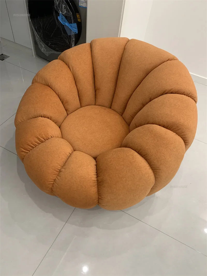 Modern Living Room Sofa Lambswool Pumpkin Sofa Chair Creative Home Balcony Swivel Lounge Chair Fitting Room Bedroom Single Sofas