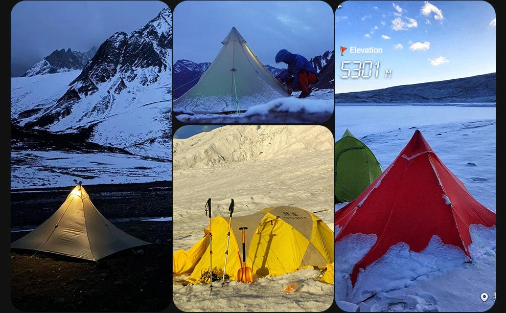2 Person Ultralight Backpacking Tent Waterproof 3000mm 10D Nylon Double Layer Windproof Tent Camping Hiking Trekking Outdoor