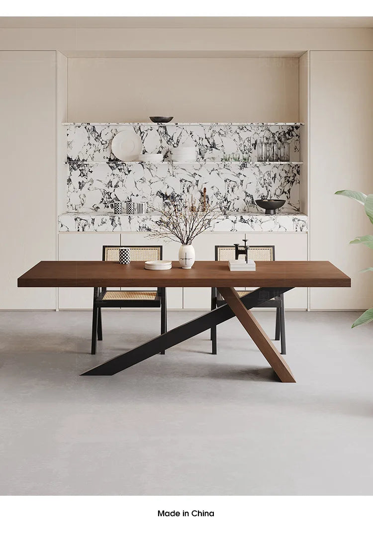 Nordic designer medium antique solid wood dining table, wabi-sabi wind home rectangular desk, living room eating table
