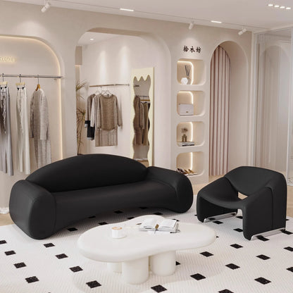 Cream wind small apartment designer special-shaped small sofa creative curved clothing store reception lounge area fabric sofa